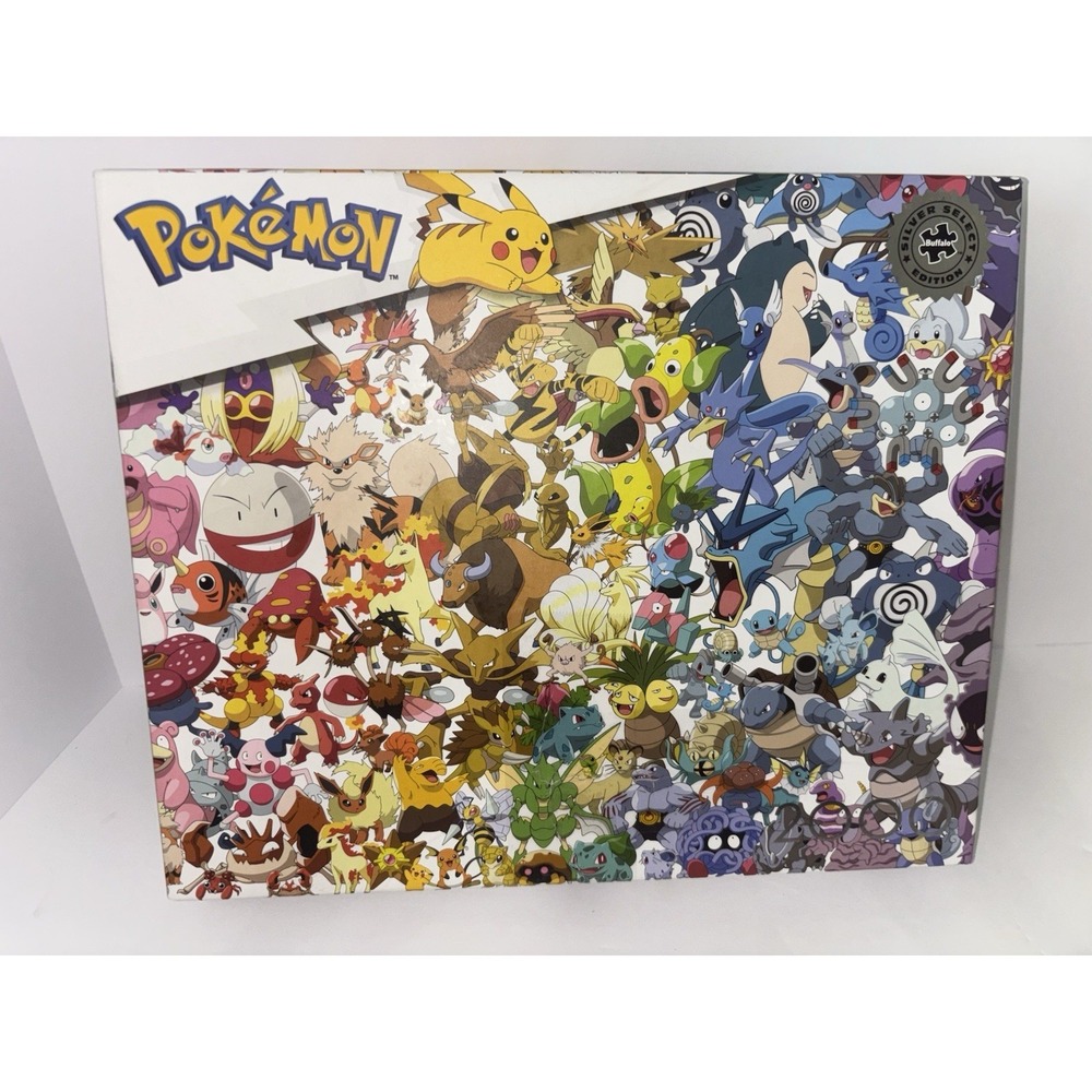 Buffalo Games Pokémon Kanto 151, 2000 Piece Jigsaw Puzzle Silver Select  Edition